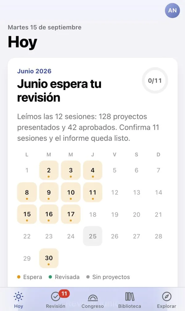 Hemiciclo — hoy